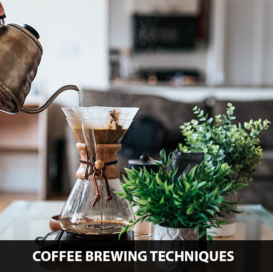 pouring water into a chemex
