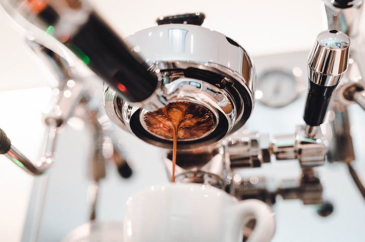 the portafilter on an espresso coffee machine